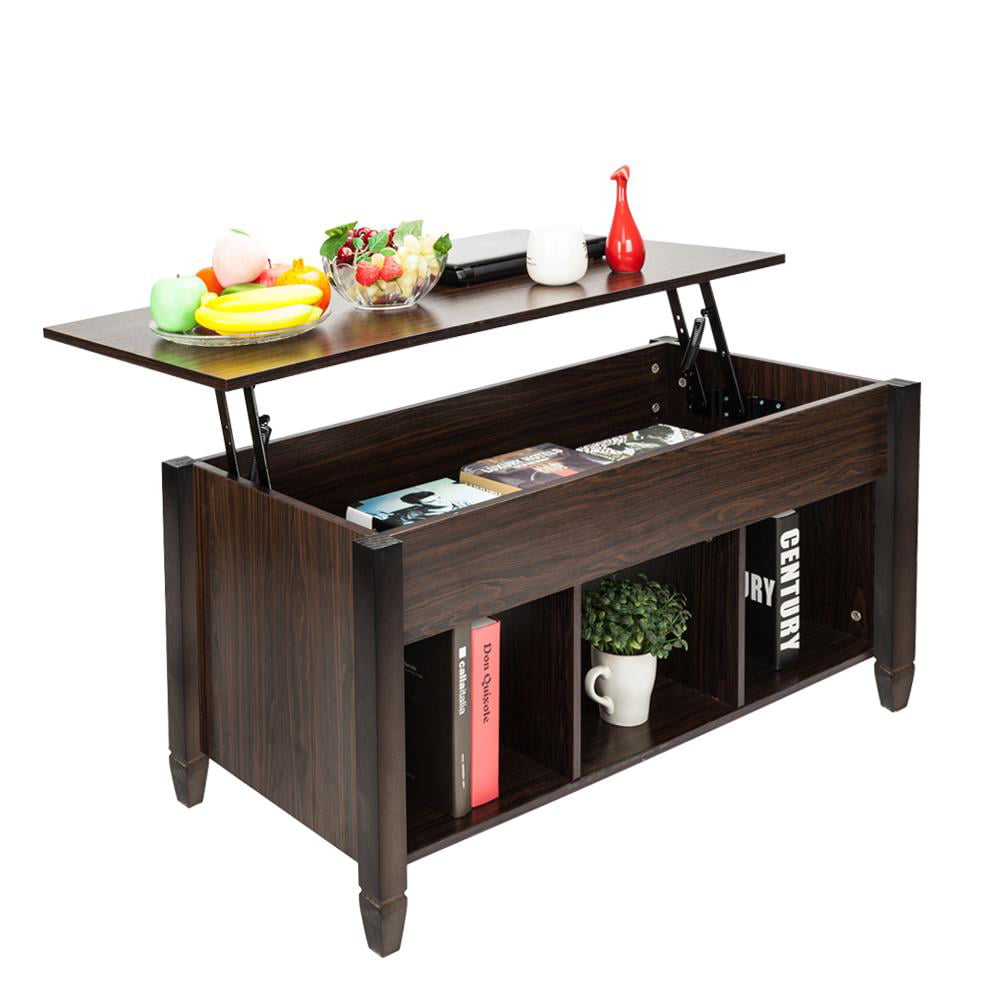 Ktaxon Lift Top Coffee End Table Storage Space Home Furniture.with Storage & Shelf Modern Occasional Table Brown