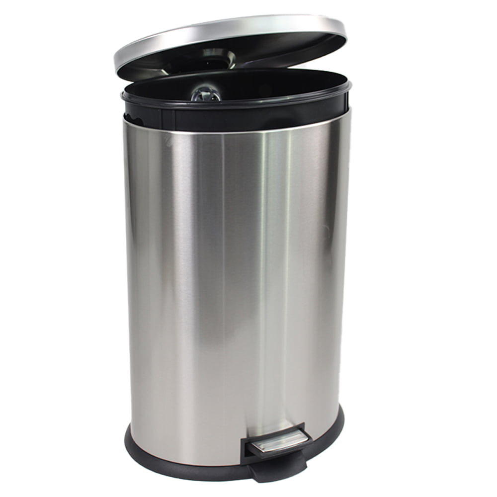 Better Homes & Gardens 10.5 Gallon Trash Can Stainless Steel Oval Kitchen Step Trash Can