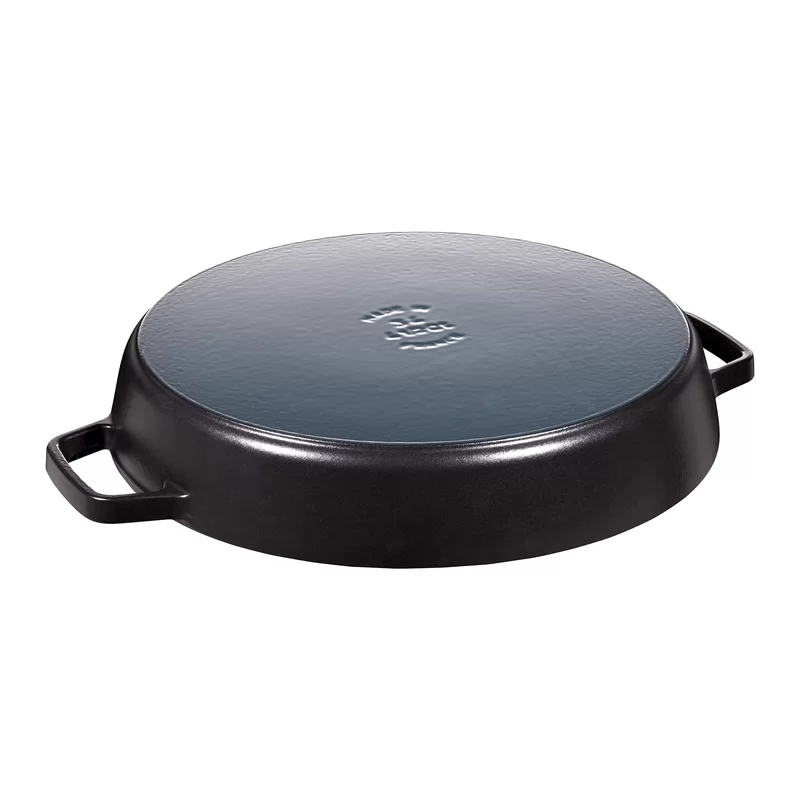 Staub 1313425 Cast Iron 13-inch Double Handle Fry Pan - Matte Black. Made in France