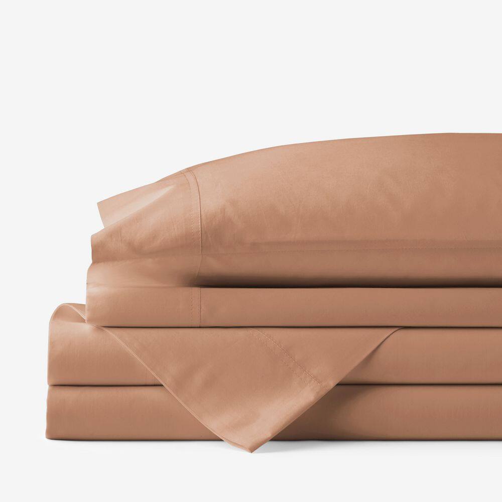 The Company Store  Company Cotton Percale Clay Cotton Queen Sheet Set - Clay