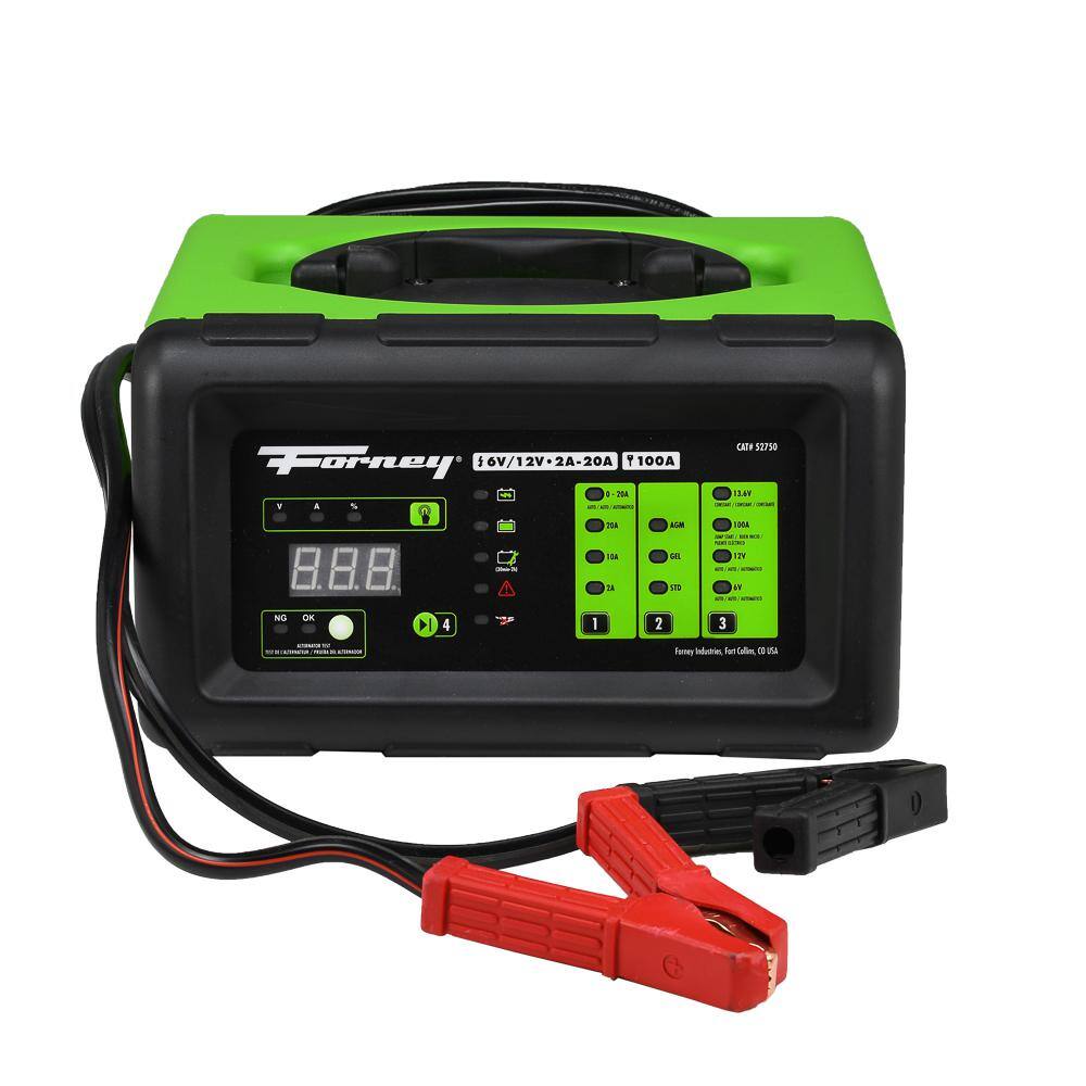 Forney 52750 6-Volts at 2 Amp. 10 Amp and 20 Amp and 12-Volts at 2 Amp. 10 Amp. 20 Amp and 100 Amp Start Battery Charger
