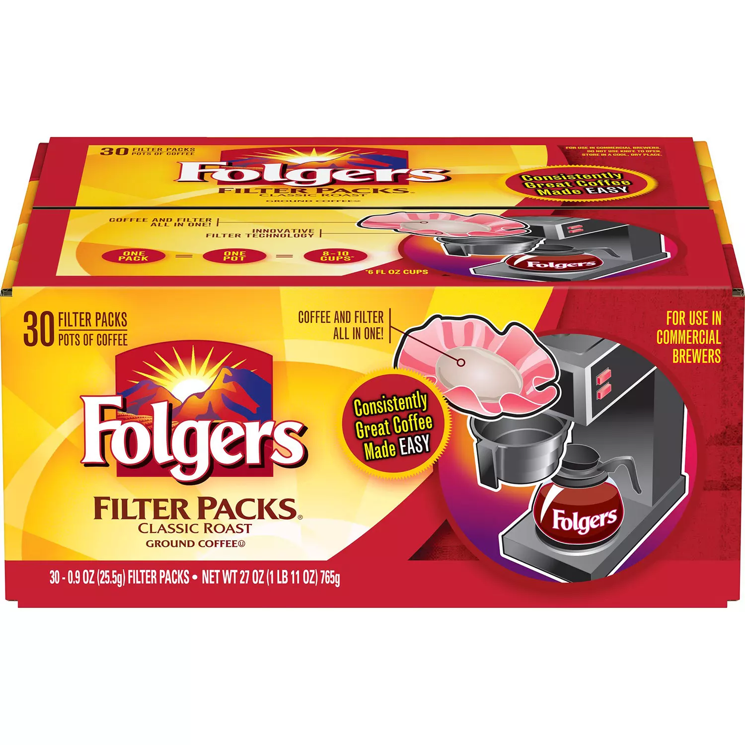 Folgers Filter Packs Coffee. Classic Roast (.9 oz. packs. 30 ct.)
