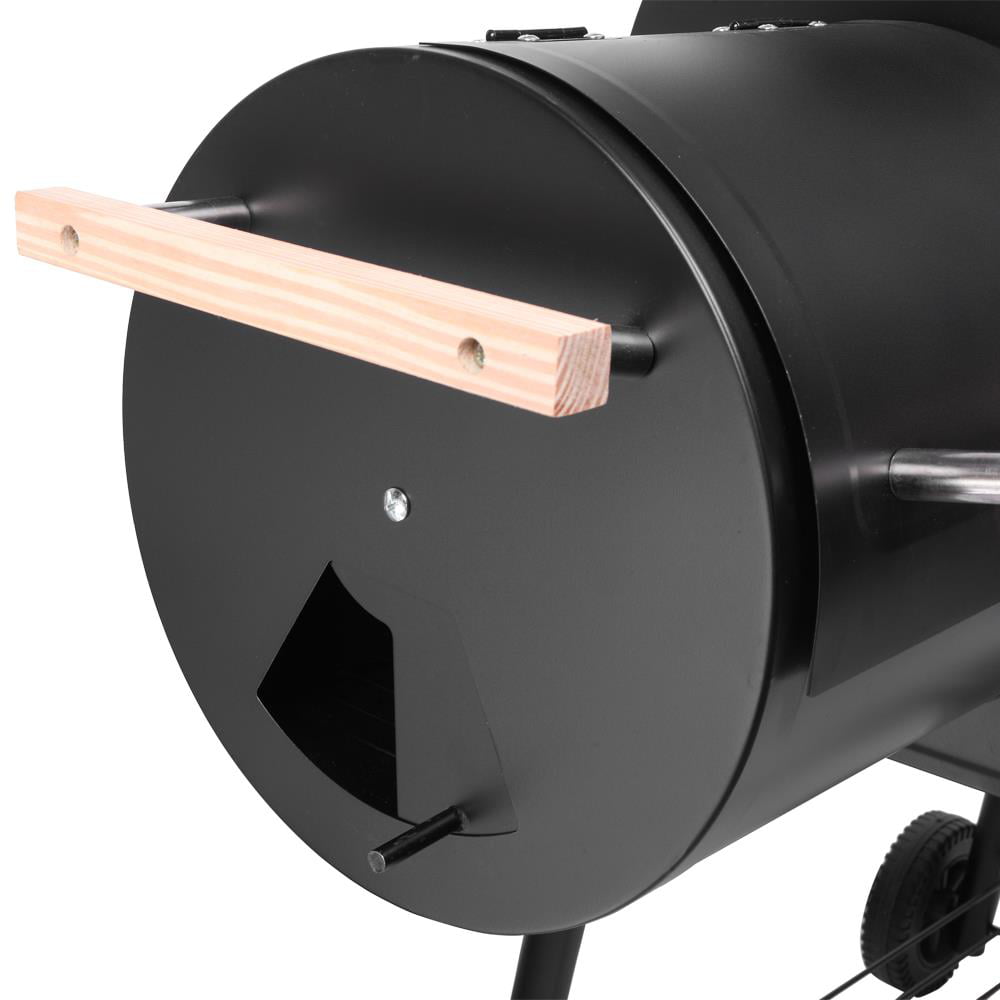 ZOKOP Portable Steel Charcoal BBQ Grill and Offset Smoker Outdoor for Camping. Black