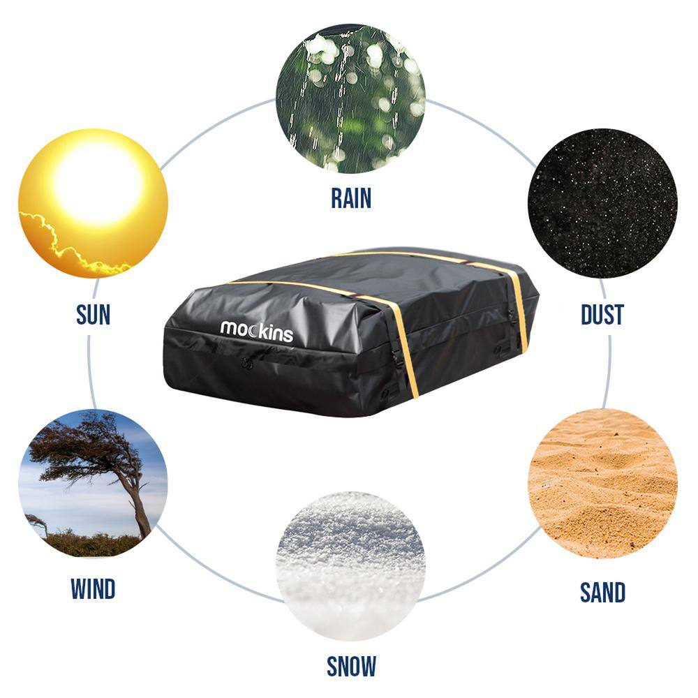 Mockins MA-69 25 cu. ft. Waterproof Rooftop Carrier Bag Capacity Storage Roof Bag Use With Or Without Racks/Bars Accessories Included
