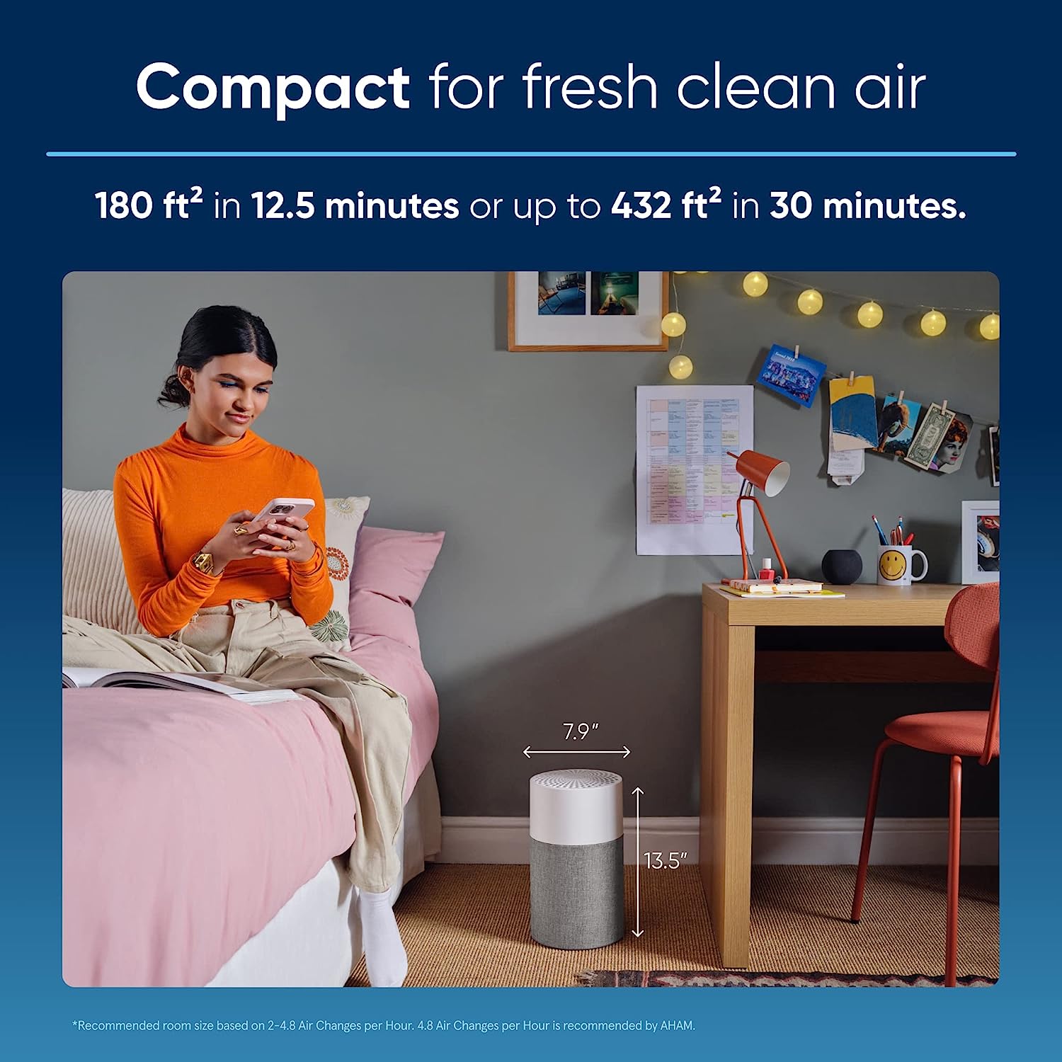 BLUEAIR Air Purifiers for Bedroom. HEPASilent Small Room Air Purifiers for Home. Air Purifiers for Pets Allergies Air Cleaner. Virus Air Purifier for Dust. Baby Air Purifier for Nursery Blue Pure 511
