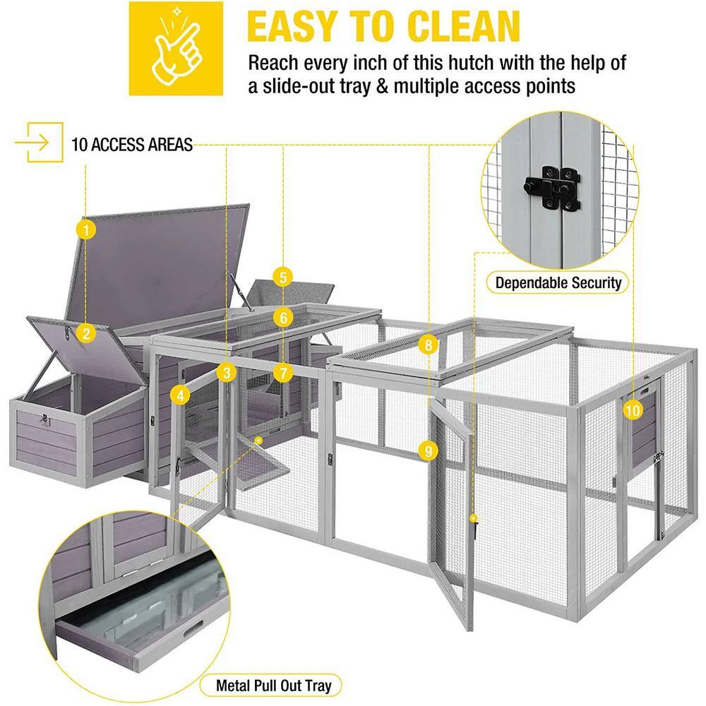 aivituvin AIR45 Large Hen House with Run for 4-6 Chickens
