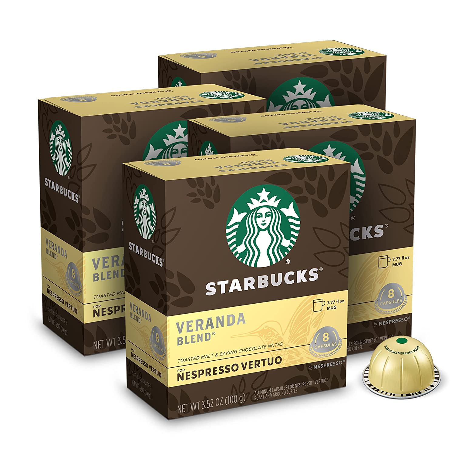 Starbucks by Nespresso Blonde Roast Veranda Blend Coffee (32-count single serve capsules. compatible with Nespresso Vertuo Line System)