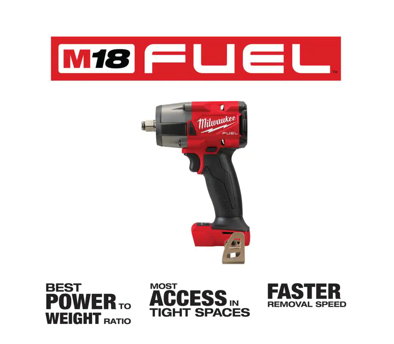 Milwaukee 2962-20-2854-20 M18 Impact Wrench Gen-2 18-Volt Li-Ion Cordless Mid Torque w/Friction Ring