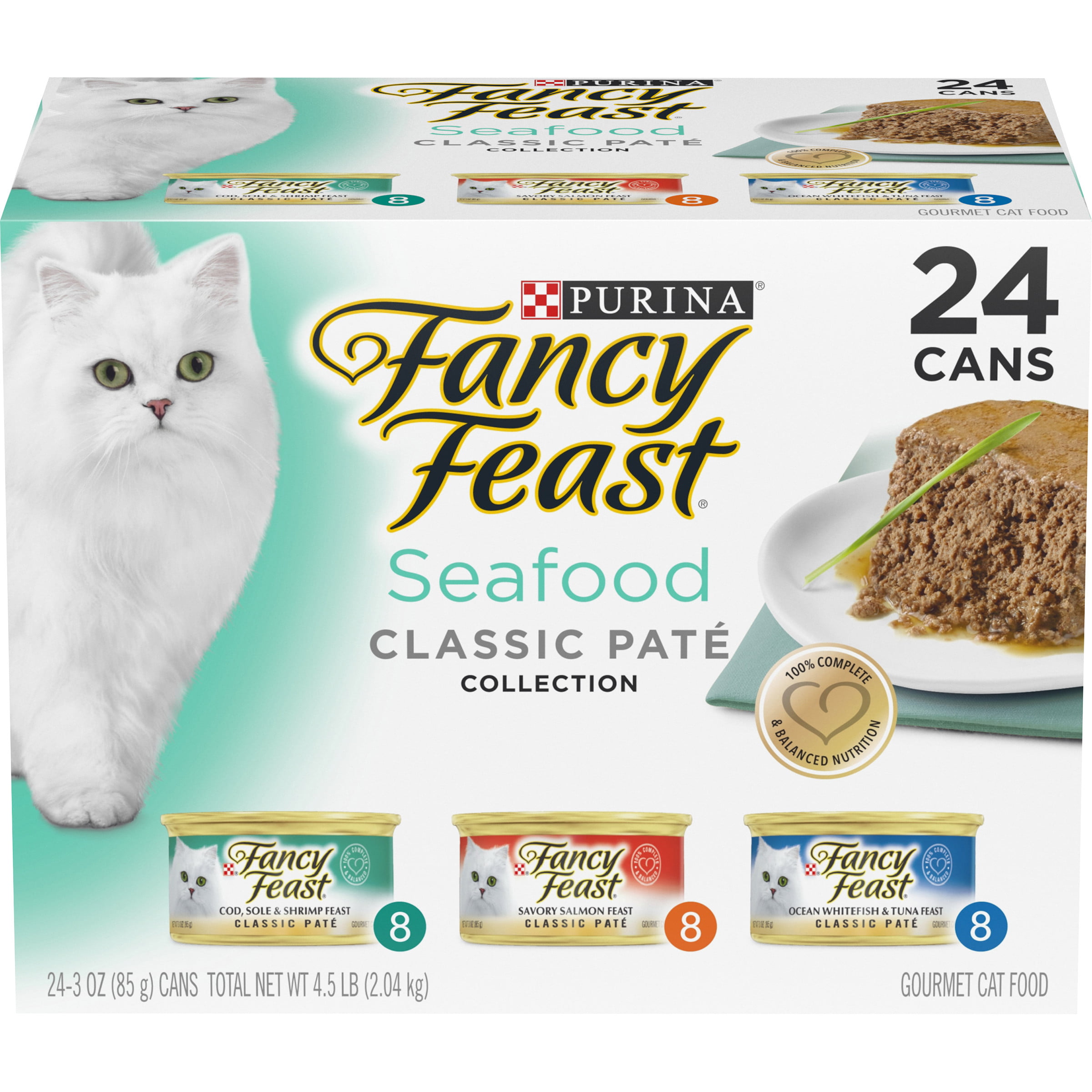 Purina Fancy Feast Classic Pate Wet Cat Food Variety Pack. 3 oz Cans (24 Pack)