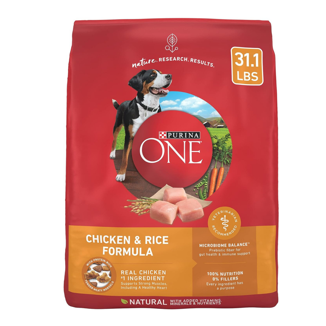 Purina ONE Chicken & Rice Formula Dry Dog Food. 31.1 lbs.