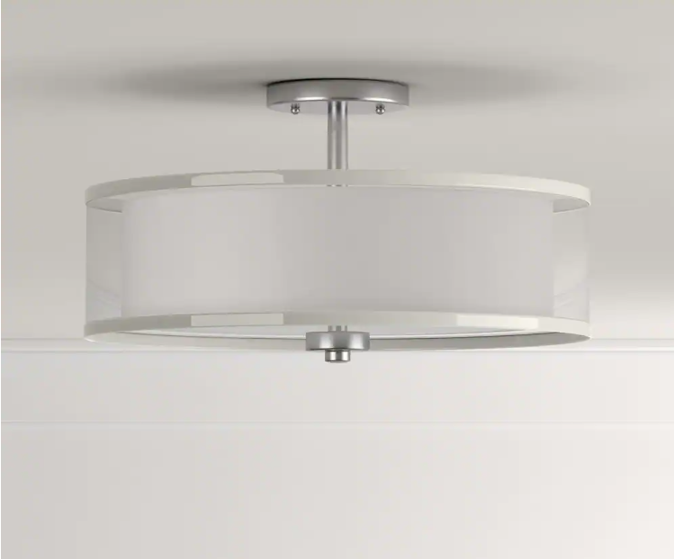 Minka Lavery 4107-84 Parsons Studio 3-Light Brushed Nickel Semi-Flush Mount Light