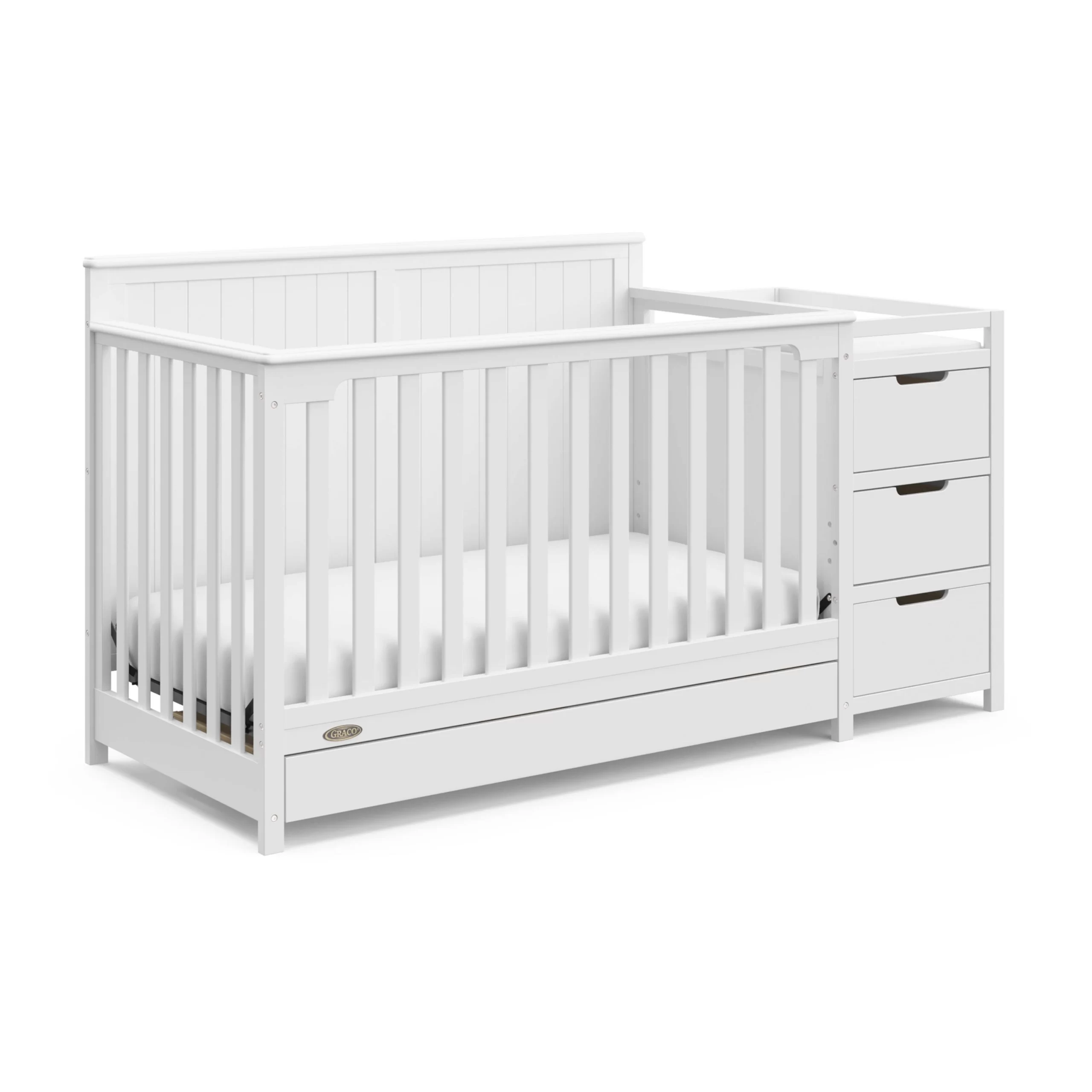 Graco Hadley 5-in-1 Convertible Crib and Changer with Drawer - White