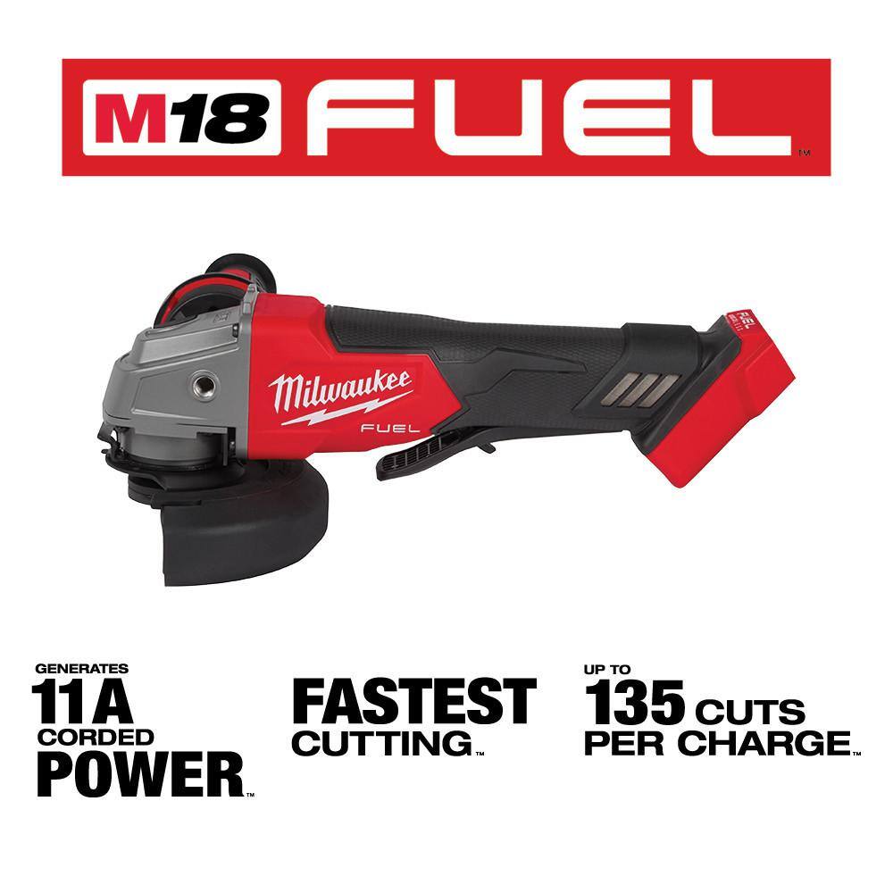 Milwaukee 2991-22-2767-20 M18 FUEL 18V Lithium-Ion Brushless Grinder and 3/8 in. Impact Wrench Combo Kit (2-Tool) with 1/2 in. Impact Wrench