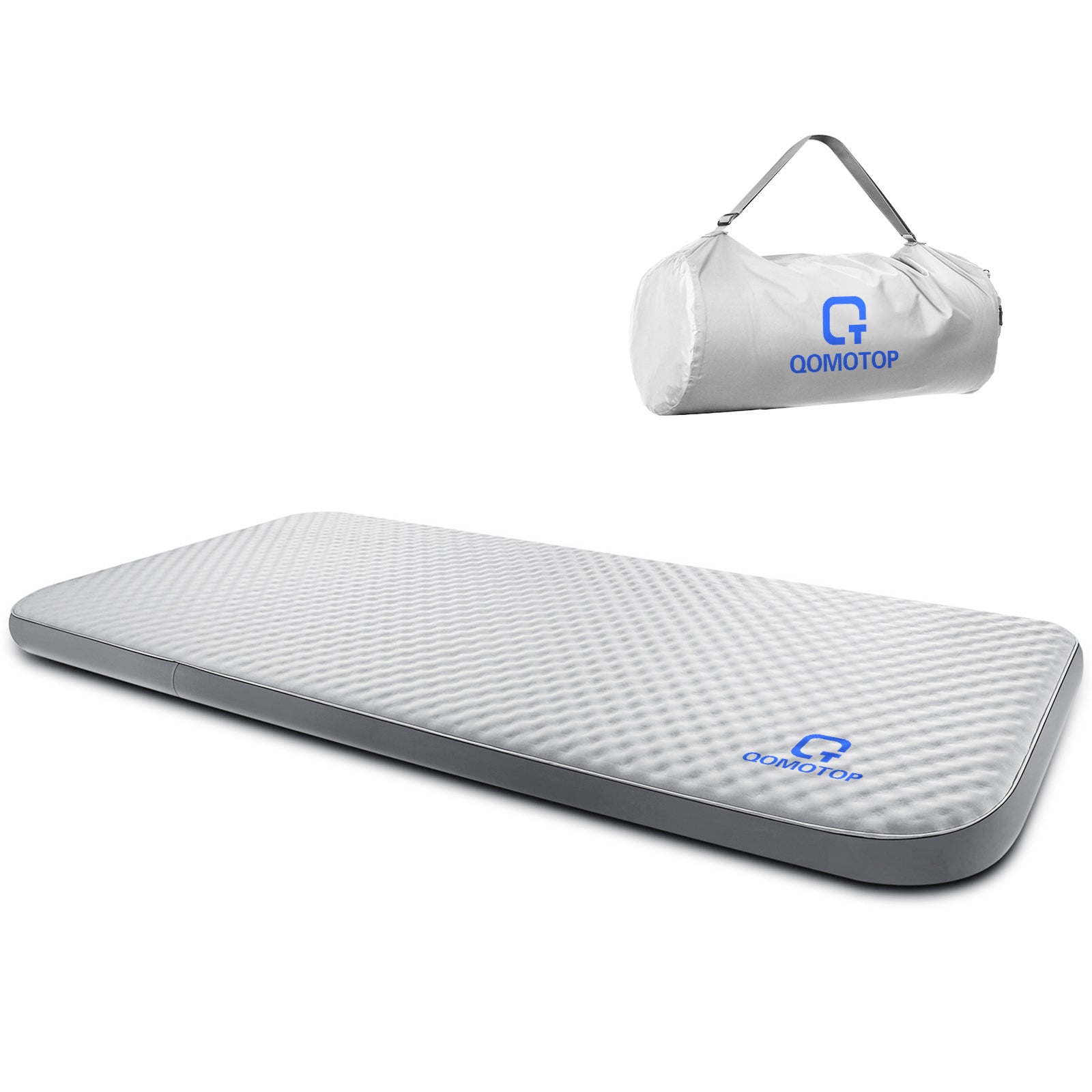 Double Self-Inflating Camping Mattress. 80×52 Sleeping Pad. Ultra Comfortable Side Sleep Friendly 4 Inches Thick PU Foam. Portable Roll-Up Floor Guest Bed. TPU Material