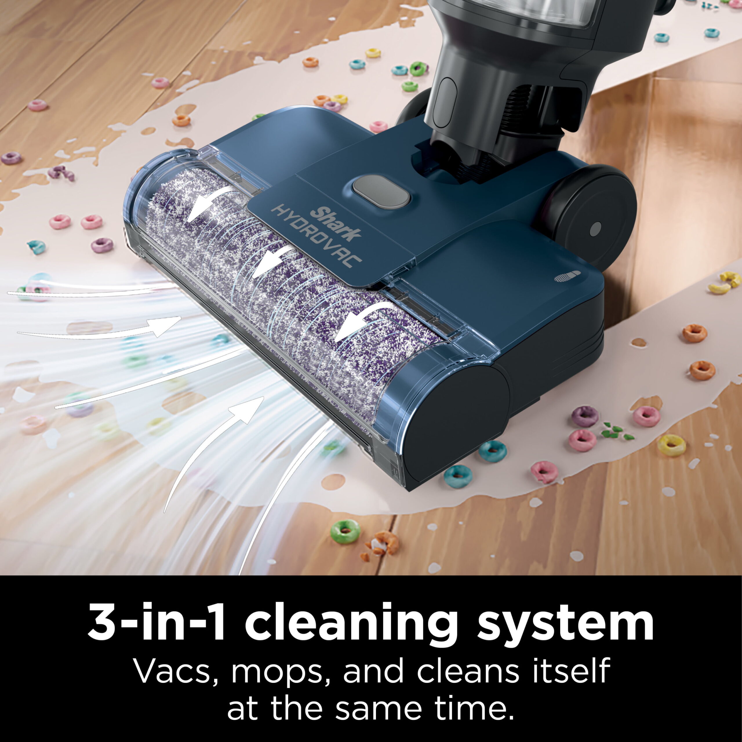 Shark HydroVac 3-in-1 Vacuum. Mop & Self-Cleaning Corded System. With Antimicrobial Brushroll* & Multi-Surface Cleaning Solution. Perfect For Hardwood. Tile. Marble. Laminate & Area Rugs. WD100BL