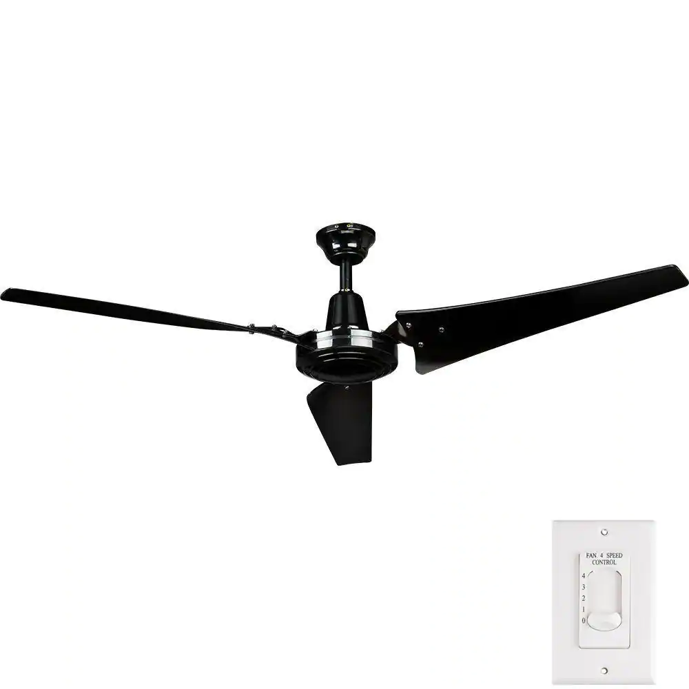 Hampton Bay 60-inch Indoor/Outdoor Black Ceiling Fan