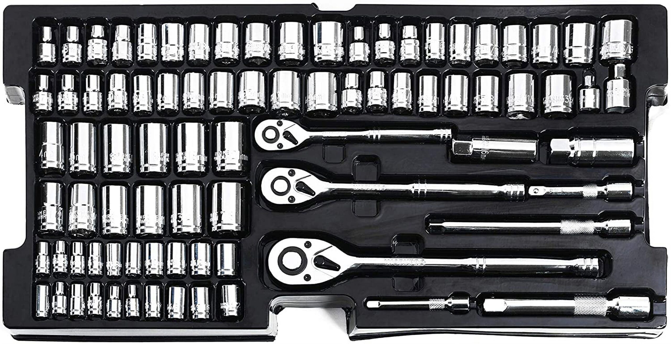 WORKPRO 408-Piece Mechanics Tool Set with 3-Drawer Heavy Duty Metal Box