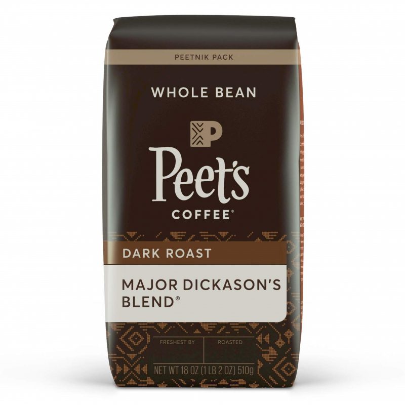 Peet-s Coffee. Whole Bean. Dark Roast. Major Dickason's Blend. 18 oz
