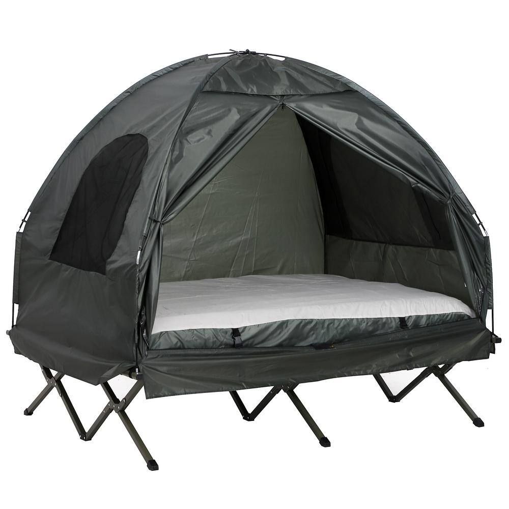 Outsunny A20-087 1-Person Polyester Taffeta Pop-Up Cot Tent with Simple Setup and Tough Materials