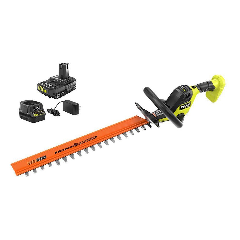 RYOBI P2680 ONE+ HP 18V Brushless 22 in. Cordless Battery Hedge Trimmer with 2.0 Ah Battery and Charger