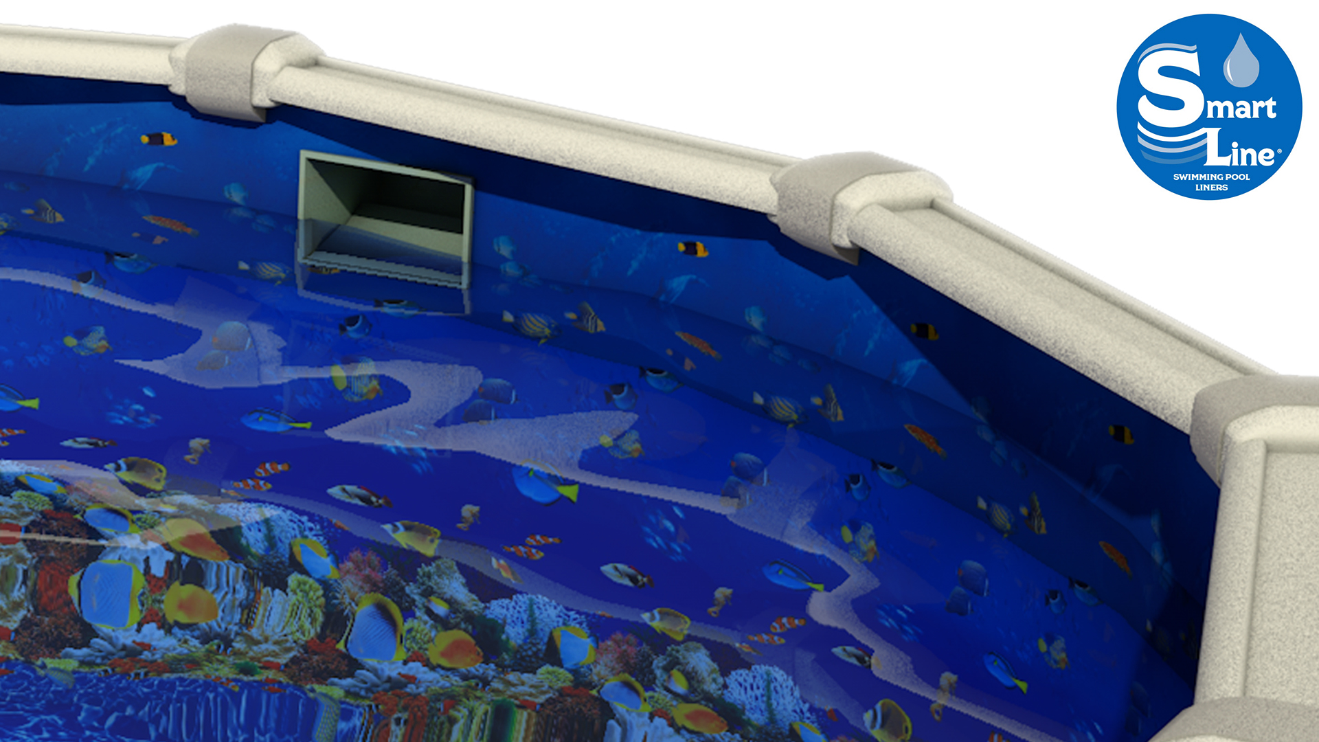 SmartLine 15′ Round Caribbean Overlap Swimming Pool Liner 48″/52″ Height 25 Gauge