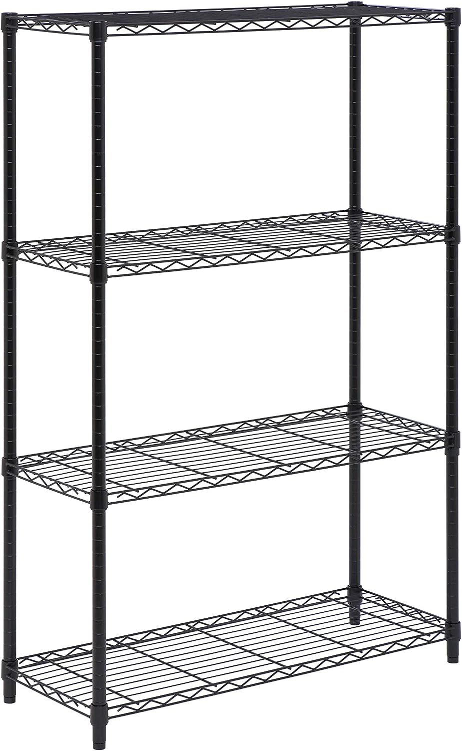 Honey-Can-Do SHF-01908 Adjustable Storage Shelving Unit. 250-Pounds Per Shelf. Black. 4-Tier. 36Lx14Wx54H
