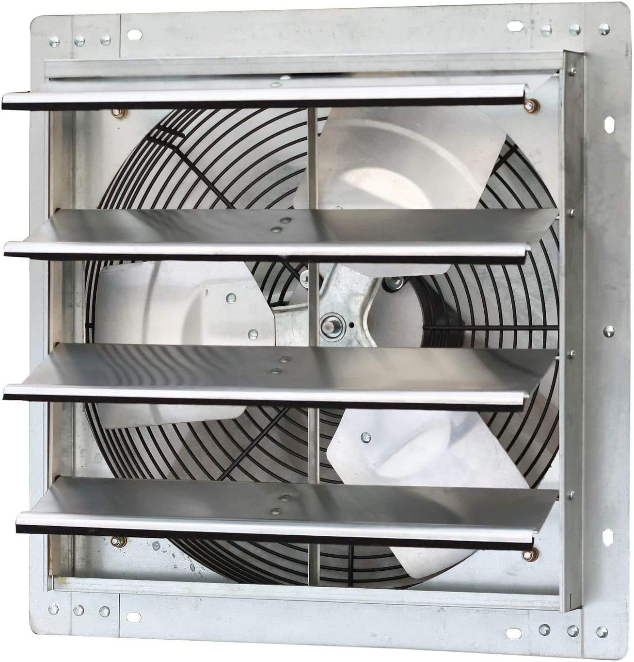 iLiving - 16″ Wall Mounted Exhaust Fan - Automatic Shutter - Variable Speed - Vent Fan For Home Attic. Shed. or Garage Ventilation. 1200 CFM. 1800 SQF Coverage Area (Power Cord Not Included)