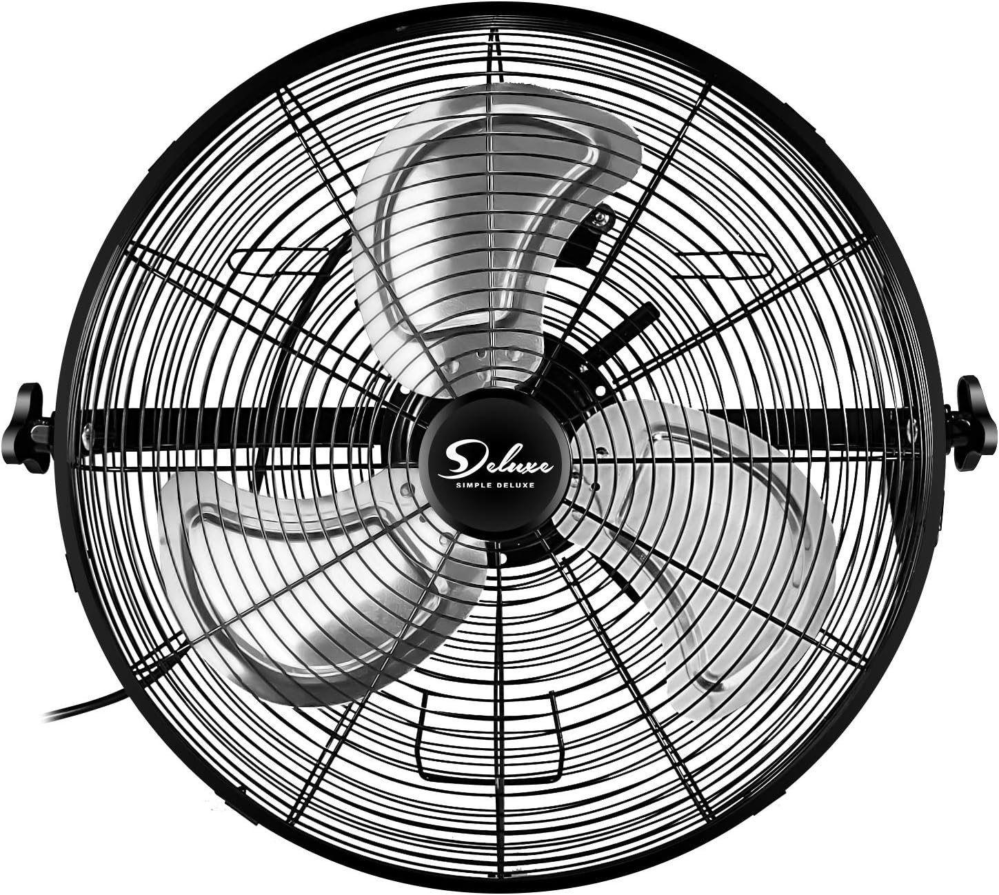 Simple Deluxe 20 Inch High Velocity 3 Speed. Black Wall-Mount Fan for Warehouse. Greenhouse. Workshop. Patio. Factory and Basement
