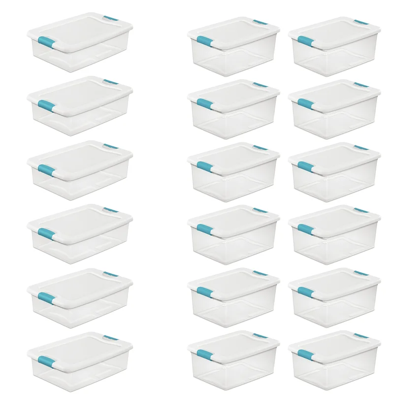 Sterilite 32 Qt Latch Lid Tote. 6 Pack. & 15 Qt Latch Lid Tote. 12 Pack