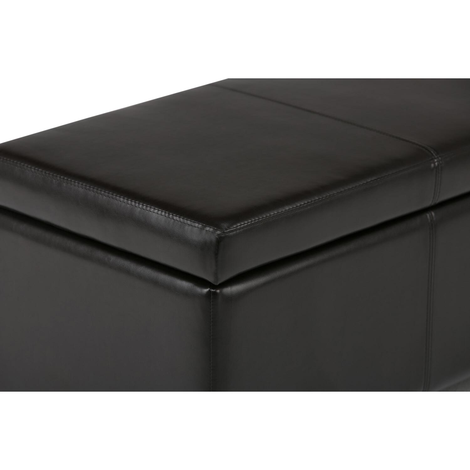 Simpli Home Avalon Large Storage Ottoman Bench. Fawn Brown