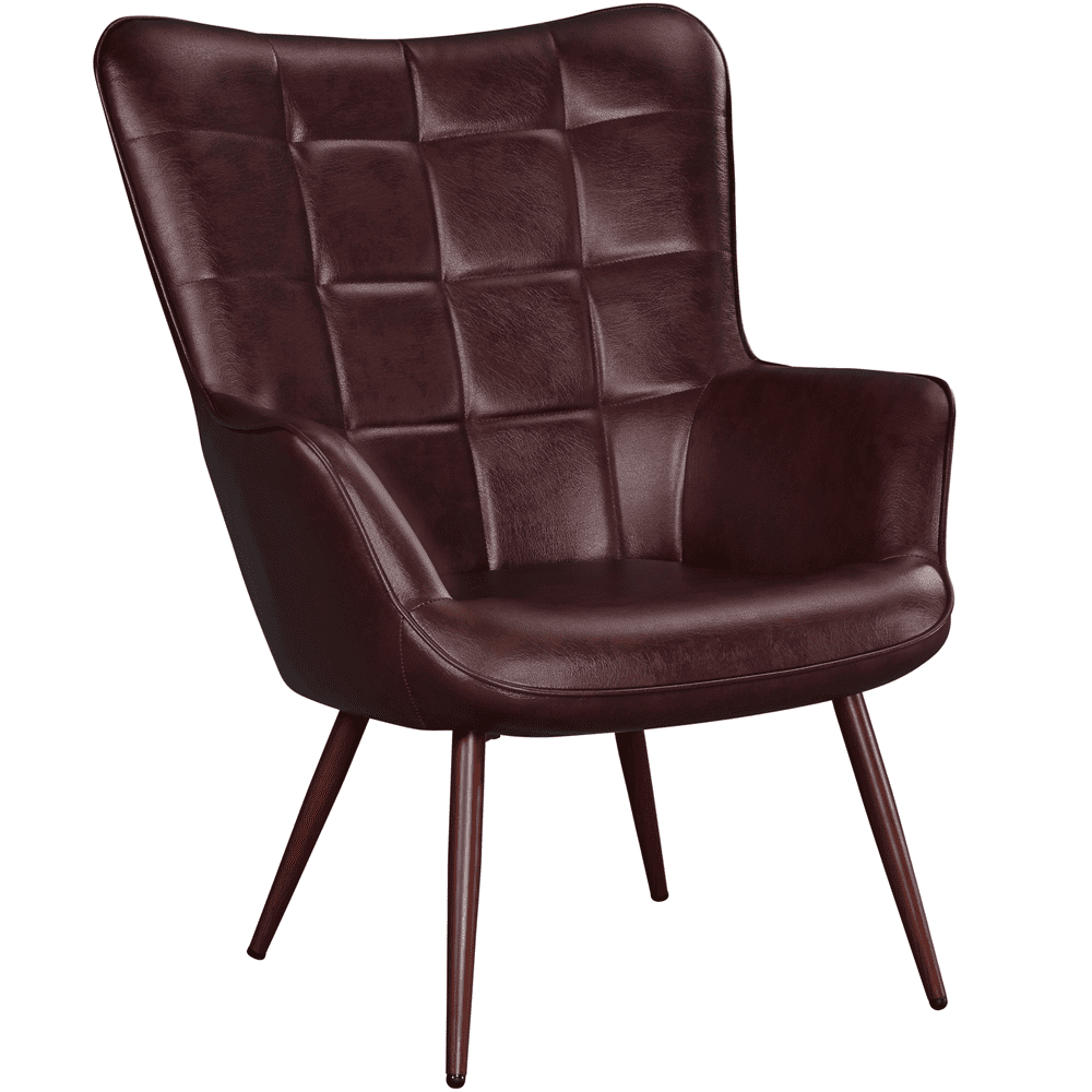 Bellamy Studios Wingback Accent Chair. Espresso Faux Leather