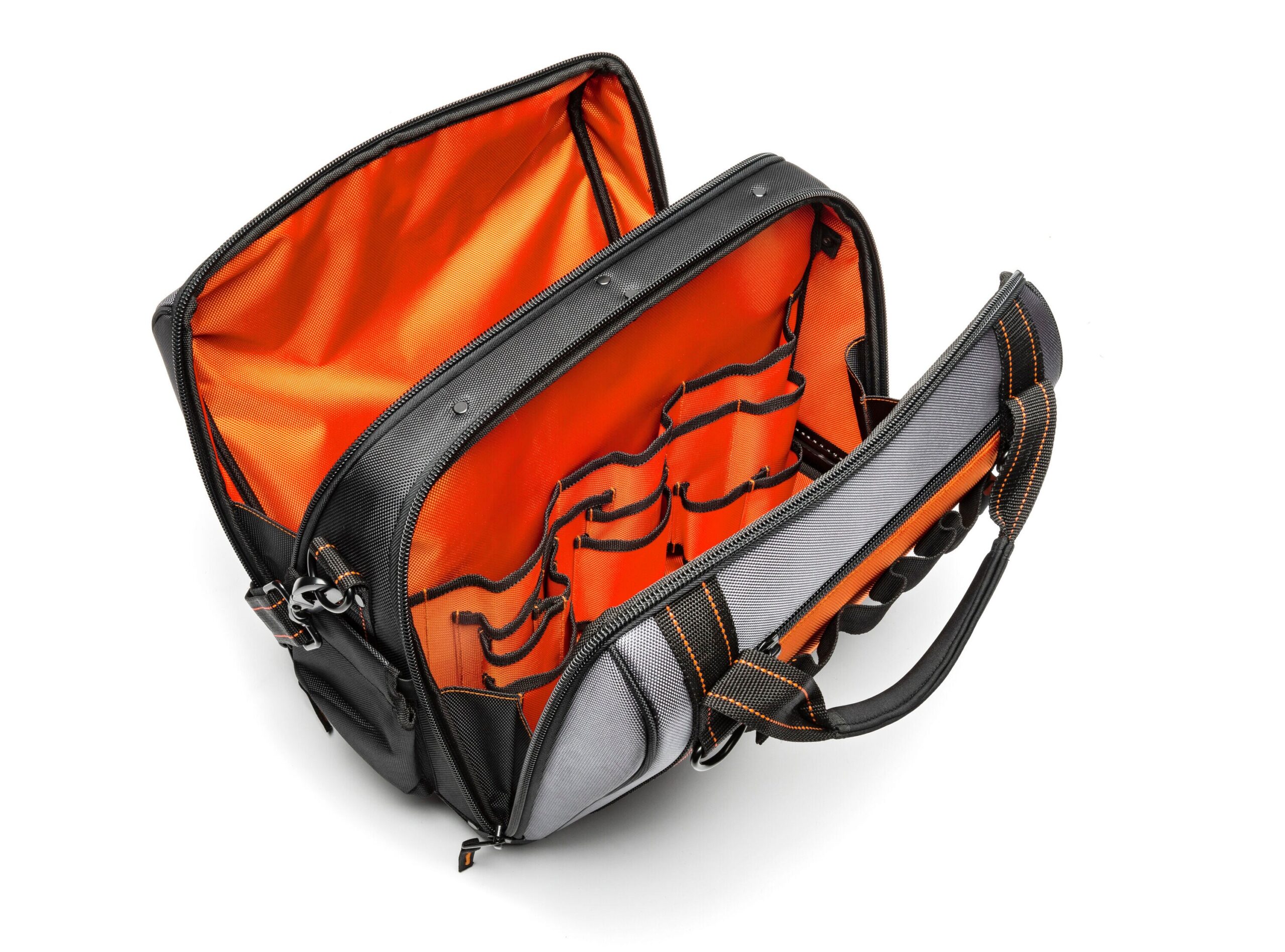 Crescent Rawhide. Black and Gray Polyester 14-in Zippered Tool Bag