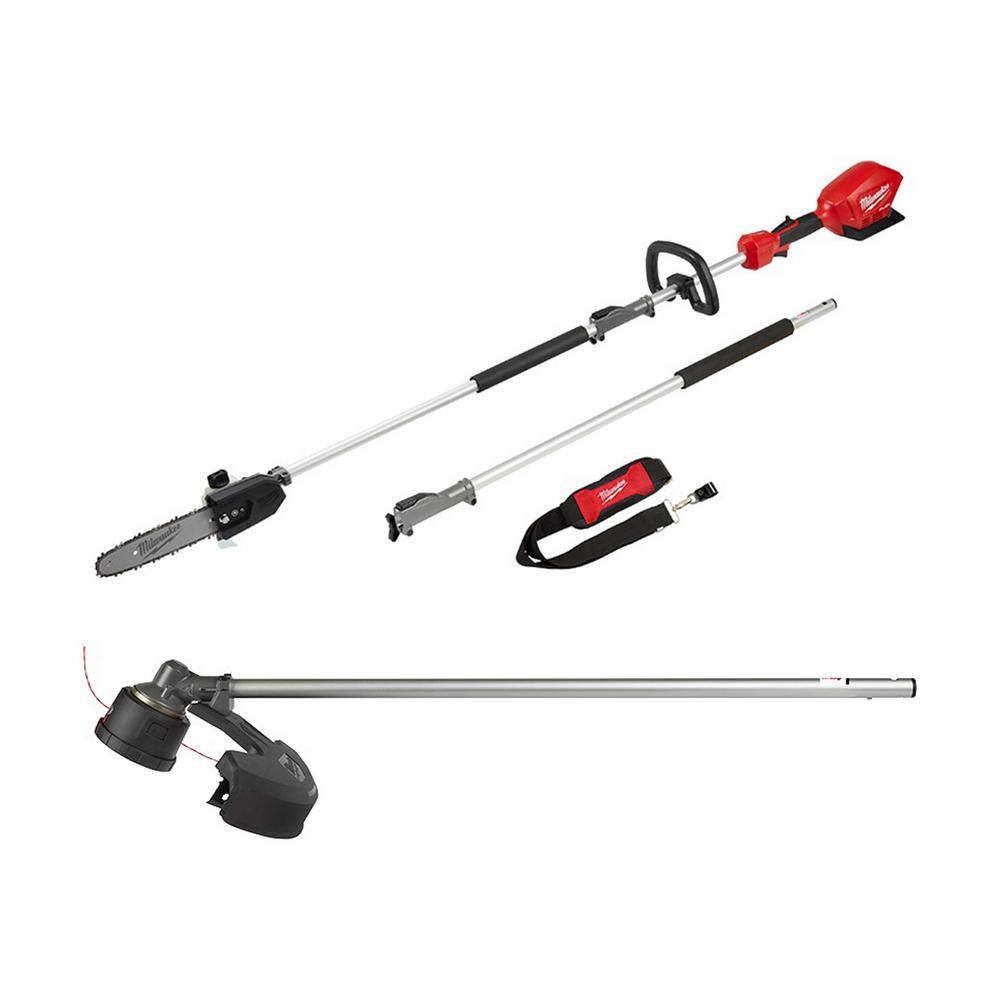 Milwaukee 2825-20PS-49-16-2717 M18 FUEL 10 in. 18-Volt Lithium-Ion Brushless Electric Cordless Pole Saw w/M18 QUIK-LOK 16 in. String Trimmer Attachment
