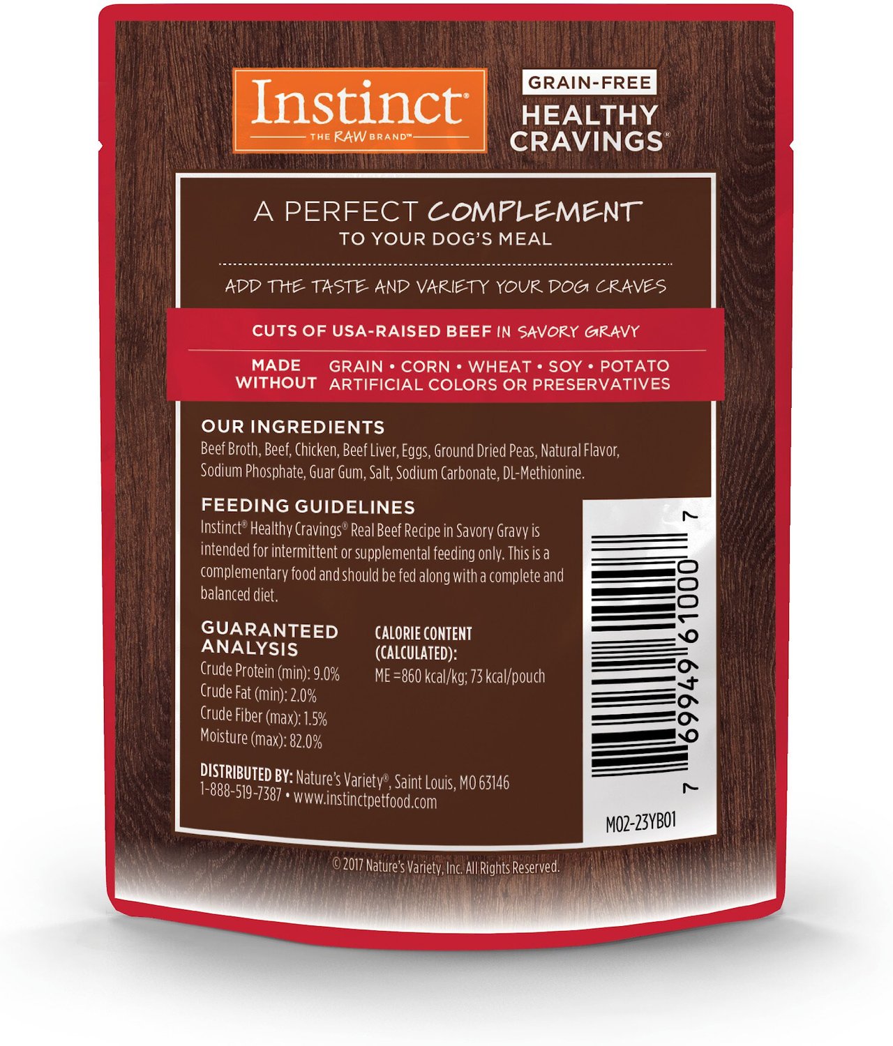 Instinct Healthy Cravings Grain-Free Cuts & Gravy Real Beef Recipe Wet Dog Food Topper
