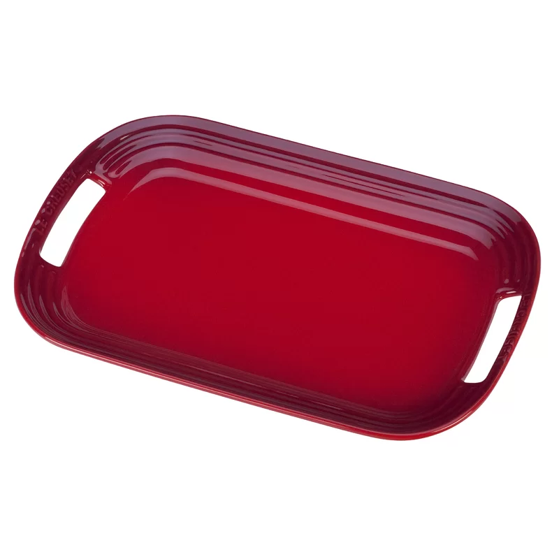 Le Creuset PG0309-4167 Stoneware Oval Serving Platter. 16.25″. Cerise