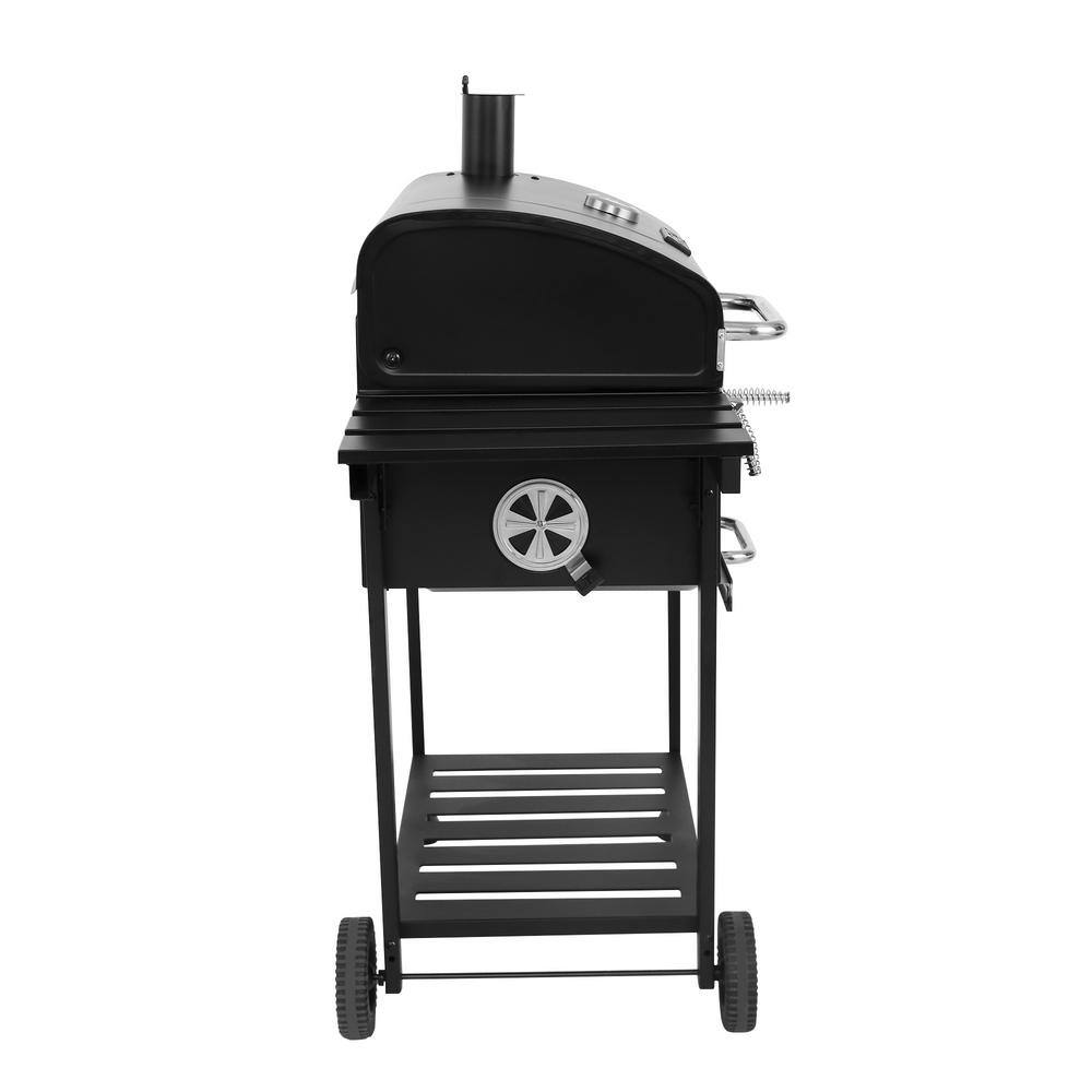 Royal Gourmet CD1824EN 24 in. Charcoal BBQ Grill in Black with 2-Side Table