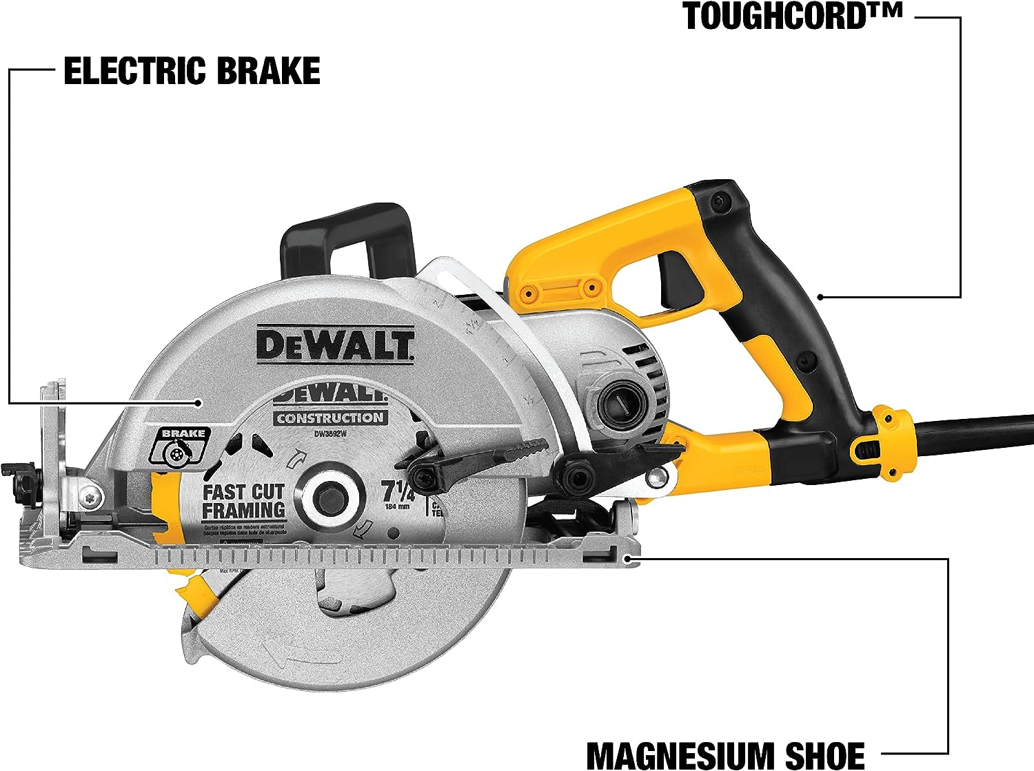 DEWALT 7-1/4-Inch Circular Saw. 15-Amp. Worm Drive. Corded (DWS535B)