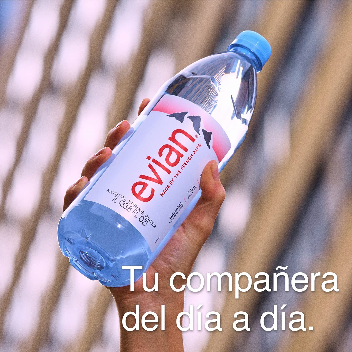 evian Natural Spring Water 33.8 Fl Oz (Pack of 12) Mini-Bottles. Naturally Filtered Spring Water Small Water Bottles