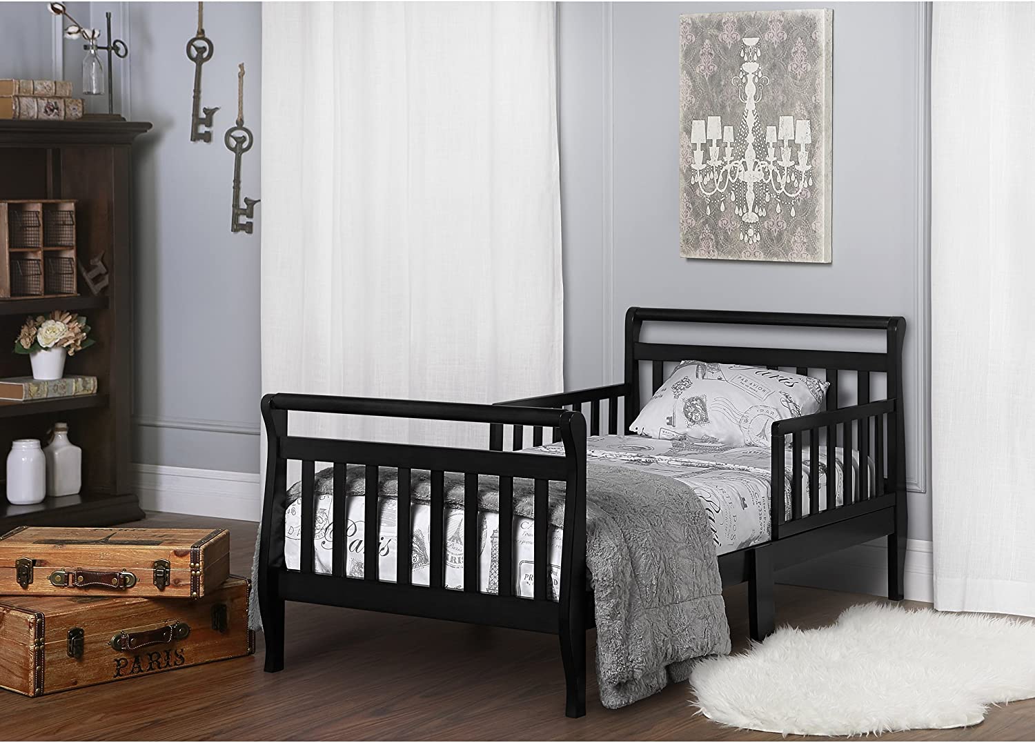 Dream On Me Classic Sleigh Toddler Bed. Black