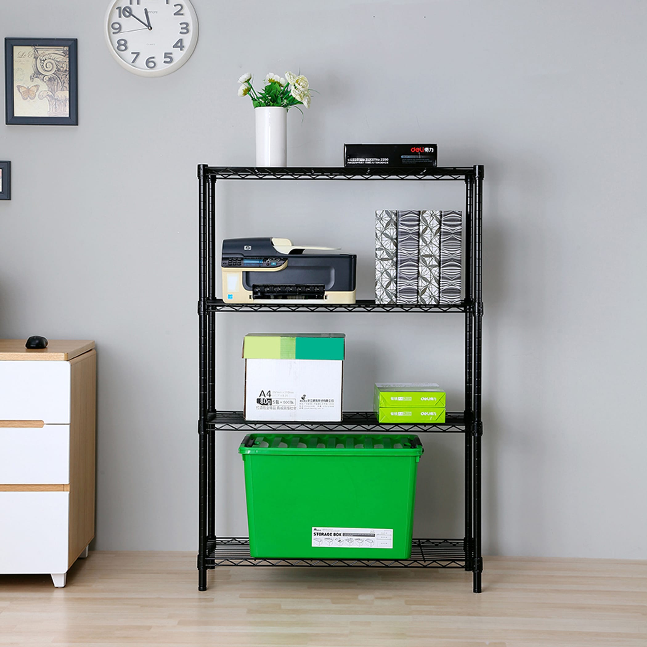 Style Selections Steel 4-Tier Utility Shelving Unit (35.7-in W x 14-in D x 53-in H)