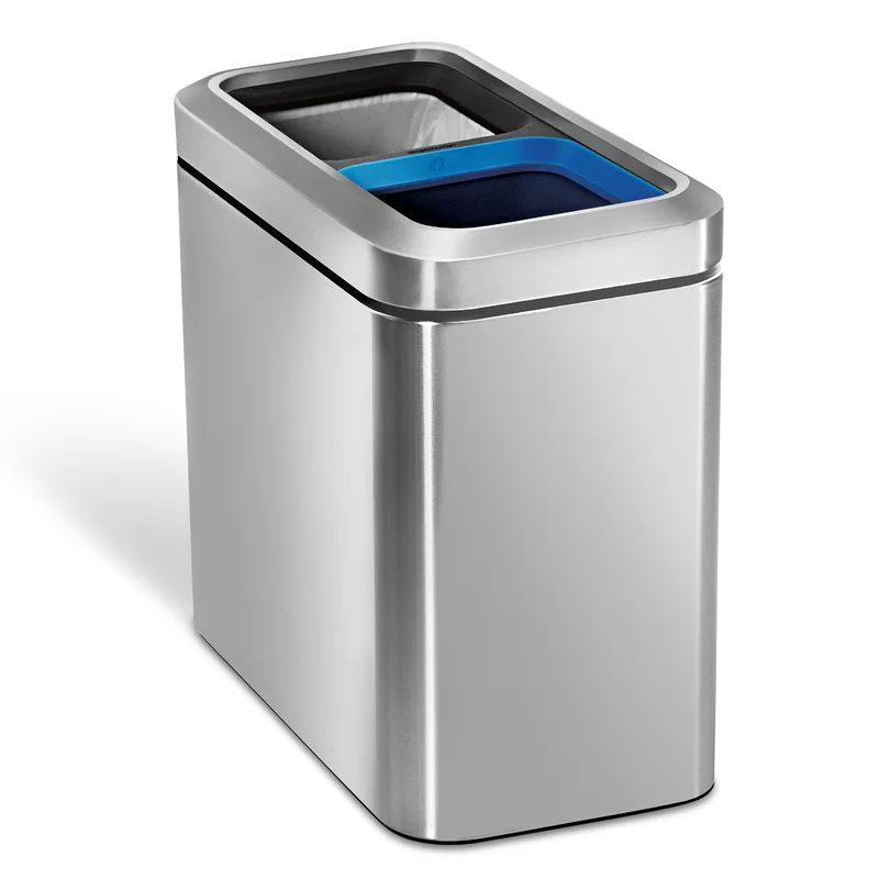 simplehuman Trash Can. 20 Liter Dual. 5.3 Gallon. Brushed