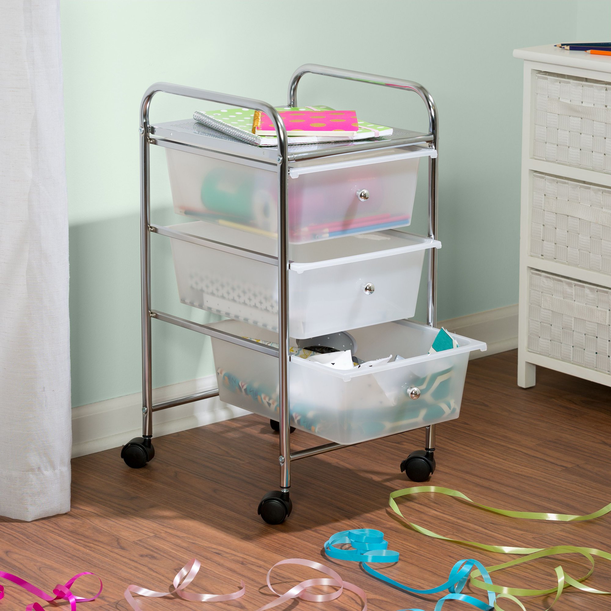 Honey Can Do 3 Drawer Plastic Storage Cart