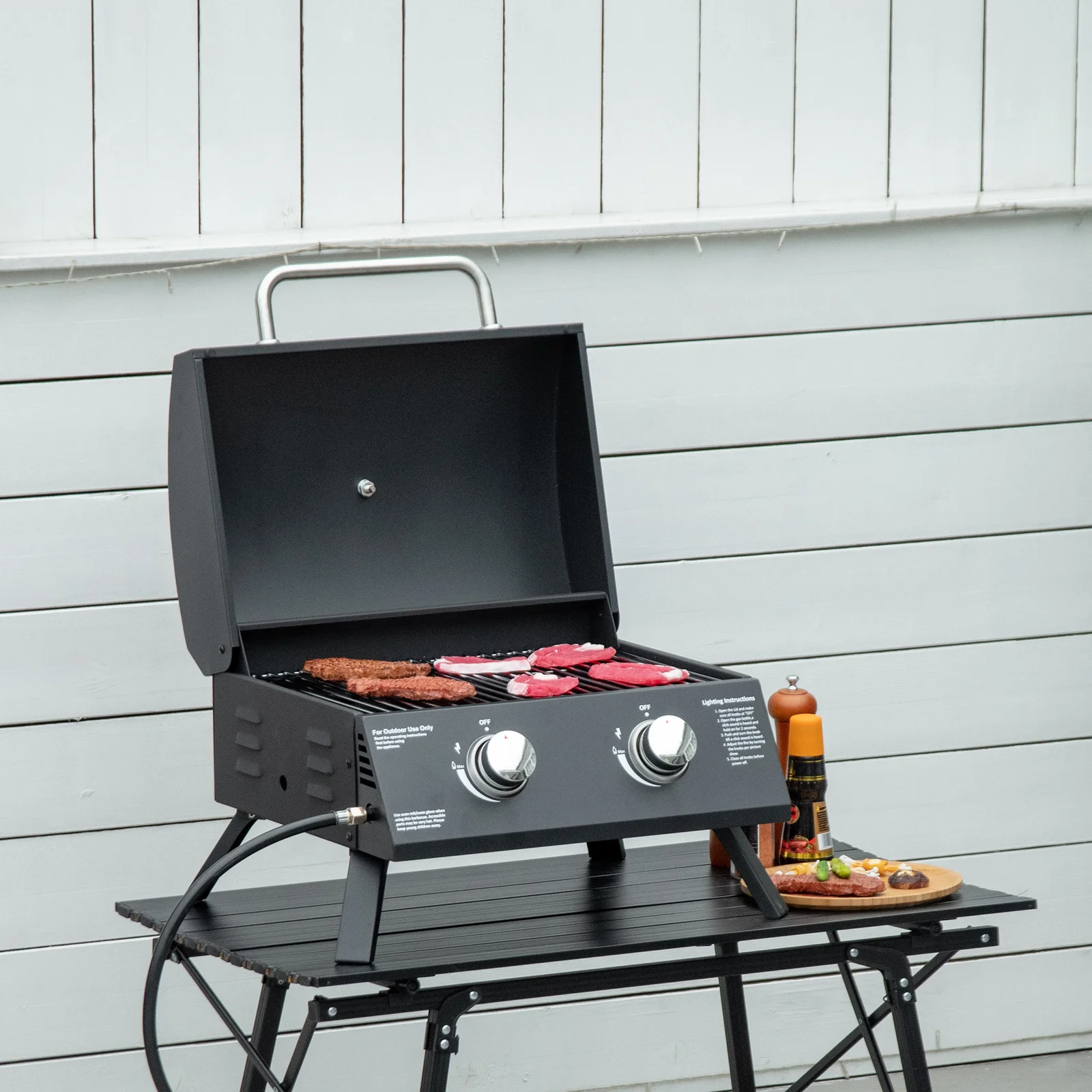 Outsunny 2 - Burner Portable Liquid Propane 10000 BTU Gas Grill