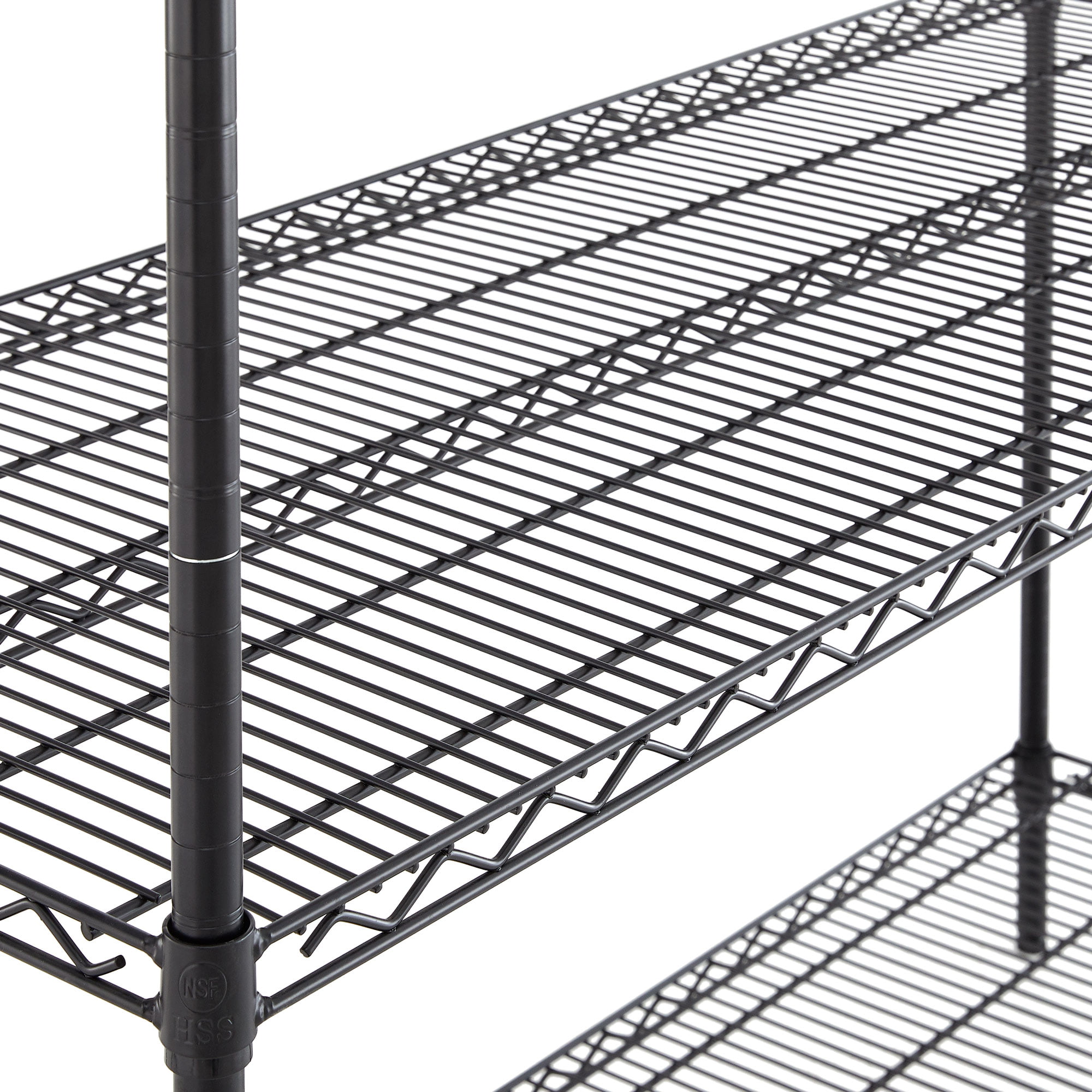 Hyper Tough 24″Dx60″Wx72″H 4 Shelf Commercial Wire Shelving Black Steel Each Shelf Capacity 1000 lbs