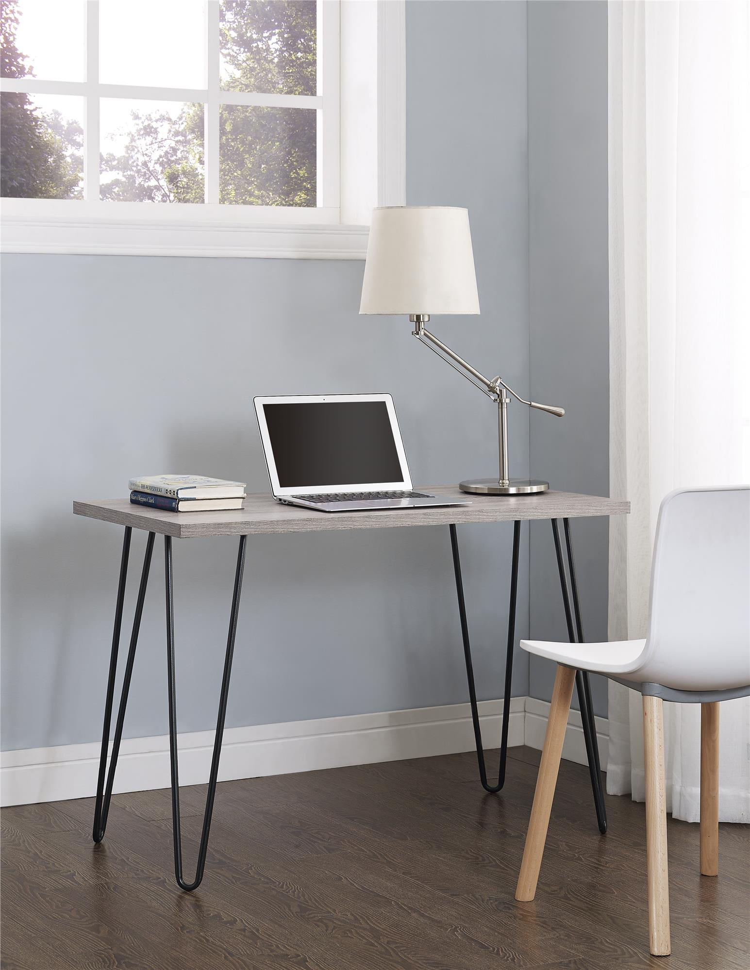 Mainstays Retro Computer Desk. Distressed Gray Oak