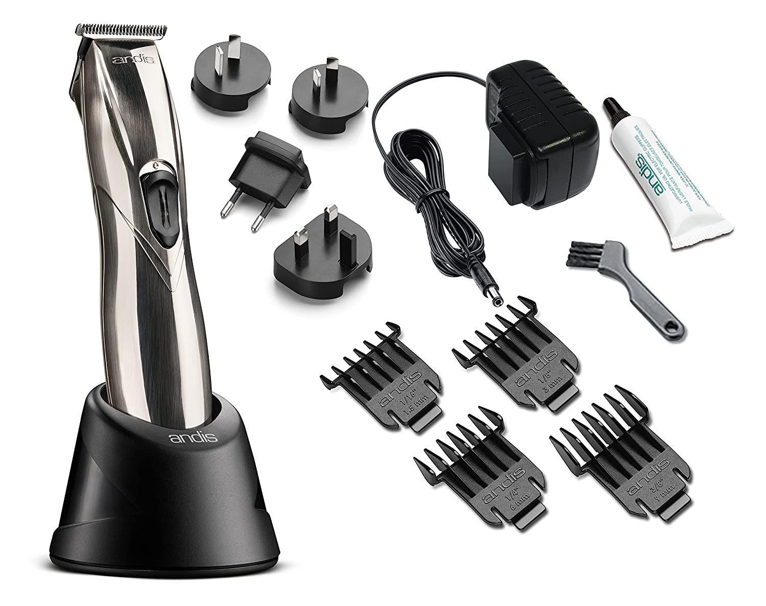 Andis 32400 Slimline Pro Cord/Cordless Beard Trimmer. Lithium Ion T-blade Trimmer. Close Cutting T-Blade Zero Gapped. Chrome