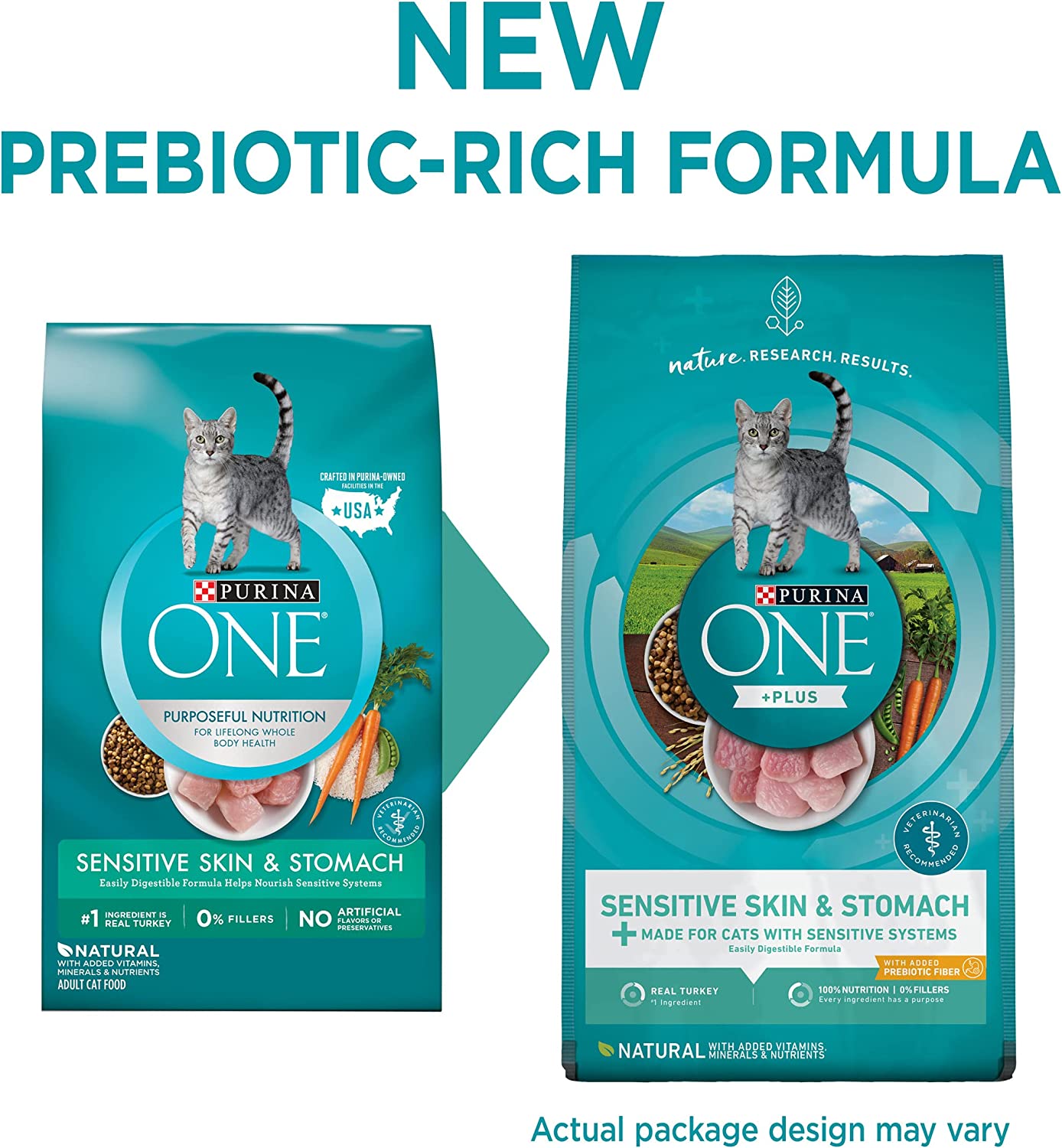Purina ONE Sensitive Skin and Stomach With Real Turkey. Natural Adult Dry Cat Food 7 lb. Bag