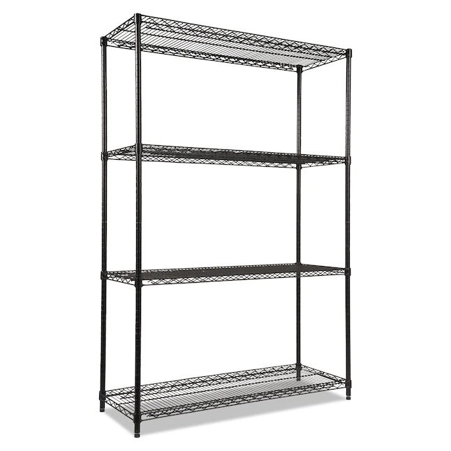 Alera ALESW504818BL Steel Heavy Duty 4-Tier Utility Shelving Unit (48-in W x 18-in D x 72-in H)