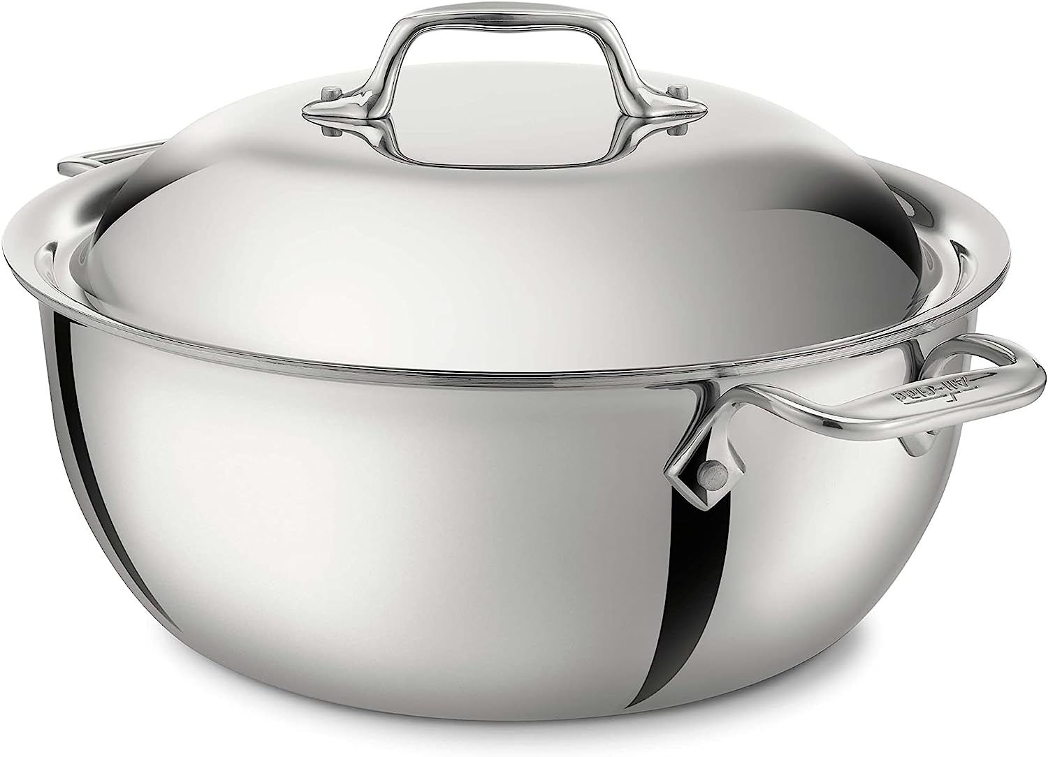 All-Clad D3 3-Ply Stainless Steel Dutch Oven 5.5 Quart Induction Oven Broil Safe 600F Pots and Pans. Cookware