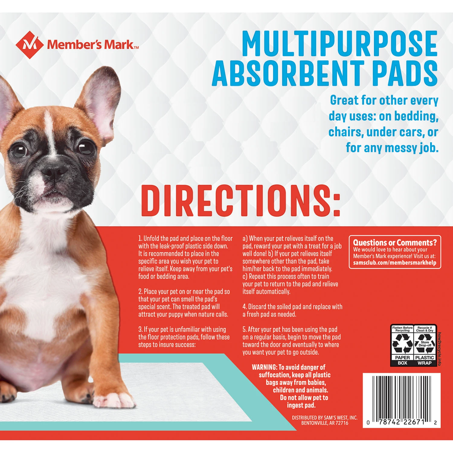 Member-s Mark Pet Training Pads. 23″ x 24″ (120 ct.)
